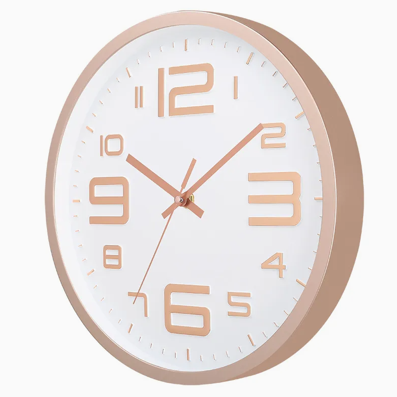 Modern Minimalist Rose Gold Round Wall Clock