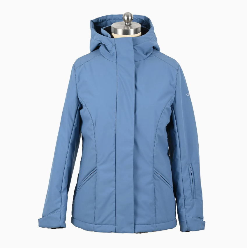 Women’s Hooded Lightweight Puffer Jacket – Windproof Full-Zip Outdoor Winter Coat