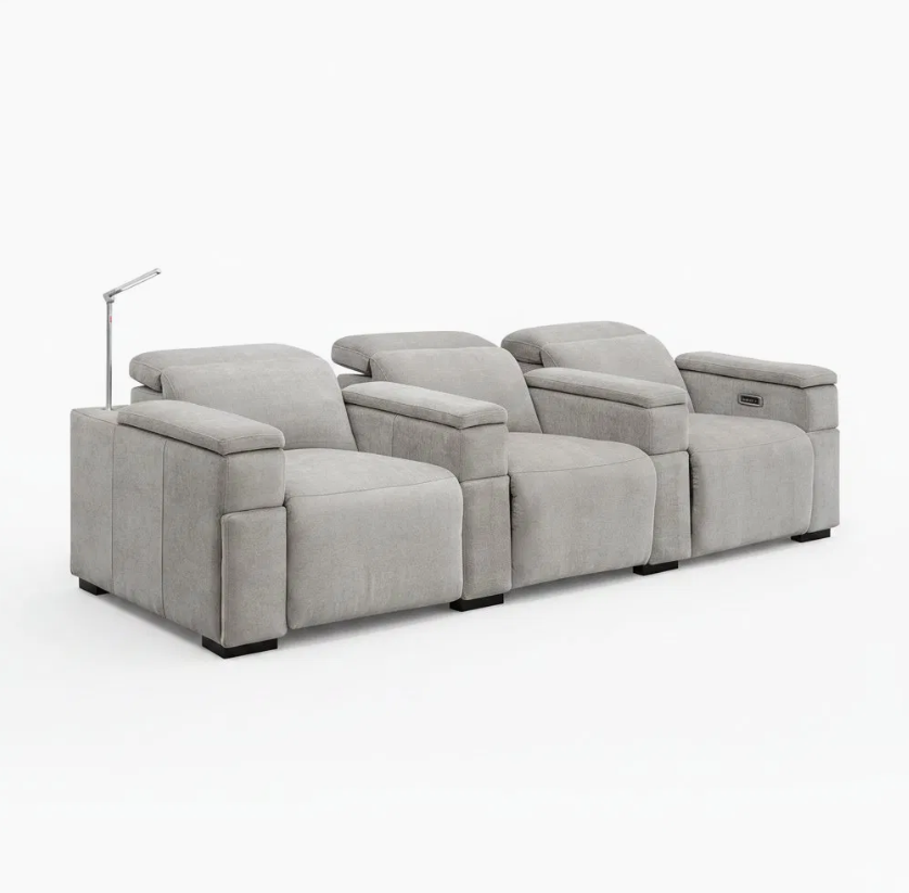 Modern Dual Recliner Sofa with Adjustable Headrests