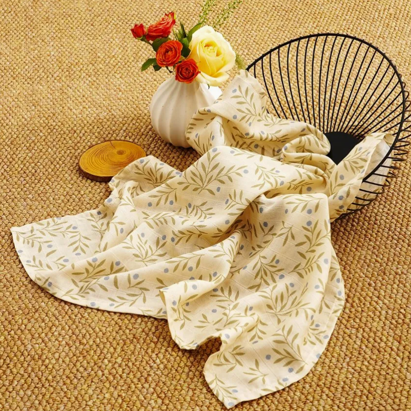 Happyflute Soft Knitted Muslin Baby Swaddle Blanket