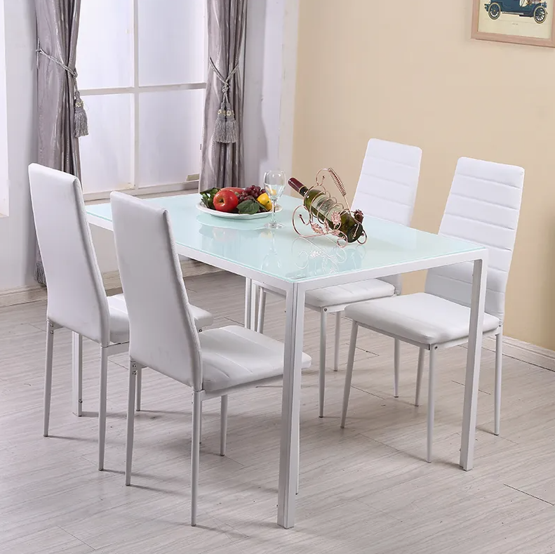 Modern Restaurant Furniture Kitchen Glass-Face Dining Table