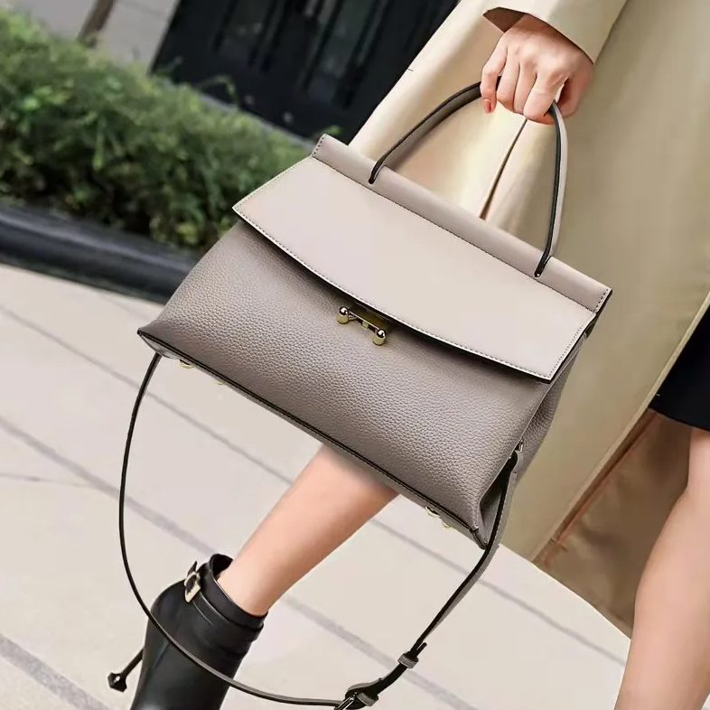 Elegant Textured Top-Handle Crossbody Handbag